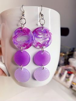 Purple geometric earrings