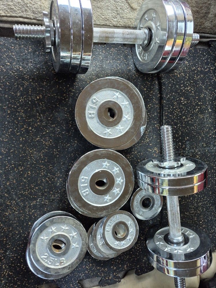 50lbs Chrome Dumbells WEIGHTS