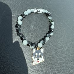 Handmade Personalized Name Bracelet With Dog Charm