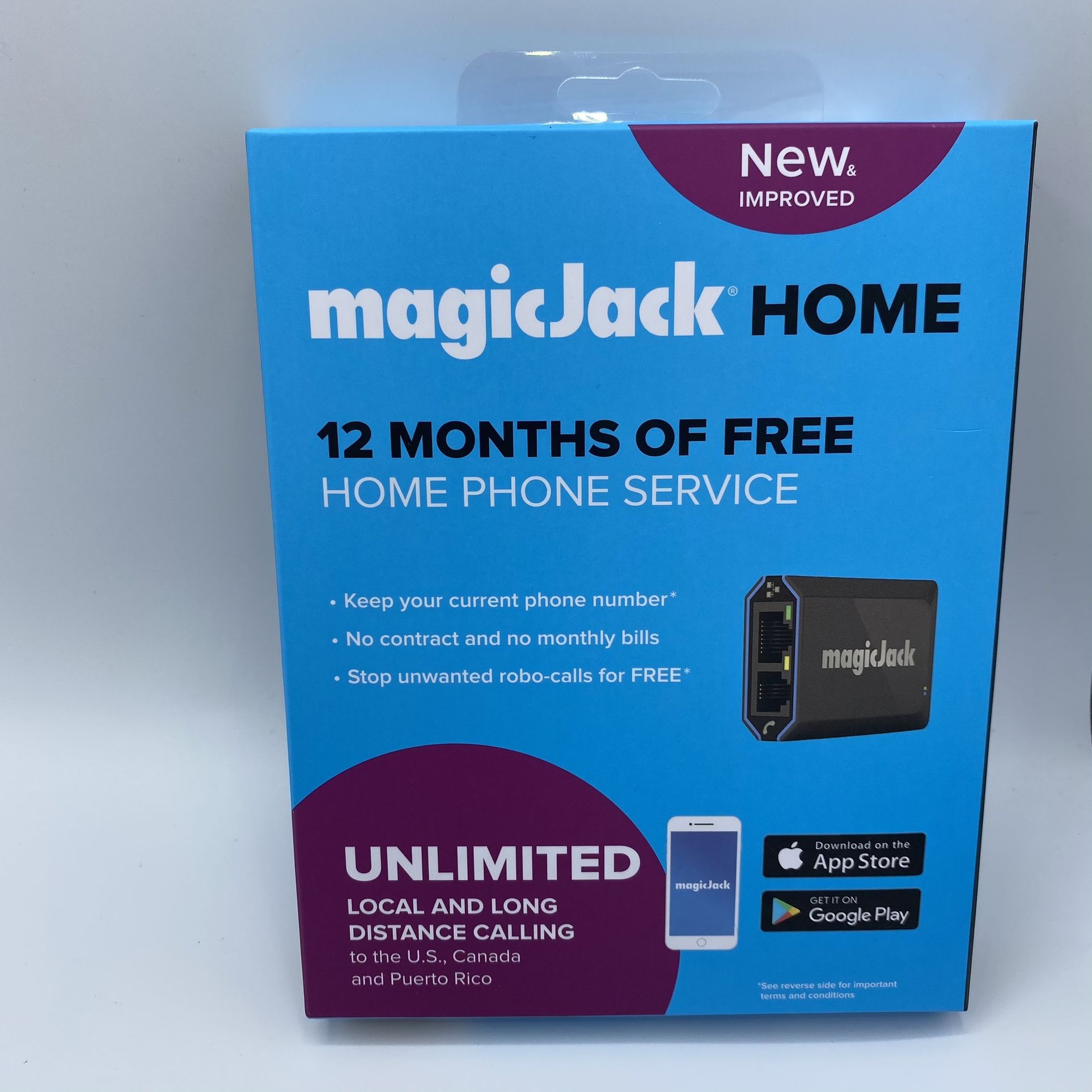 MagicJack - HOME VoIP Telephone Adapter with 12 Months of Service - Black