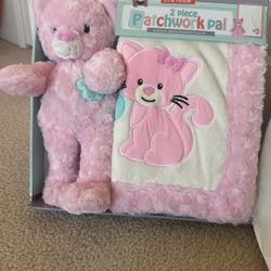 Little Miracles 2 Piece Patchwork Pal Blanket And Teddy