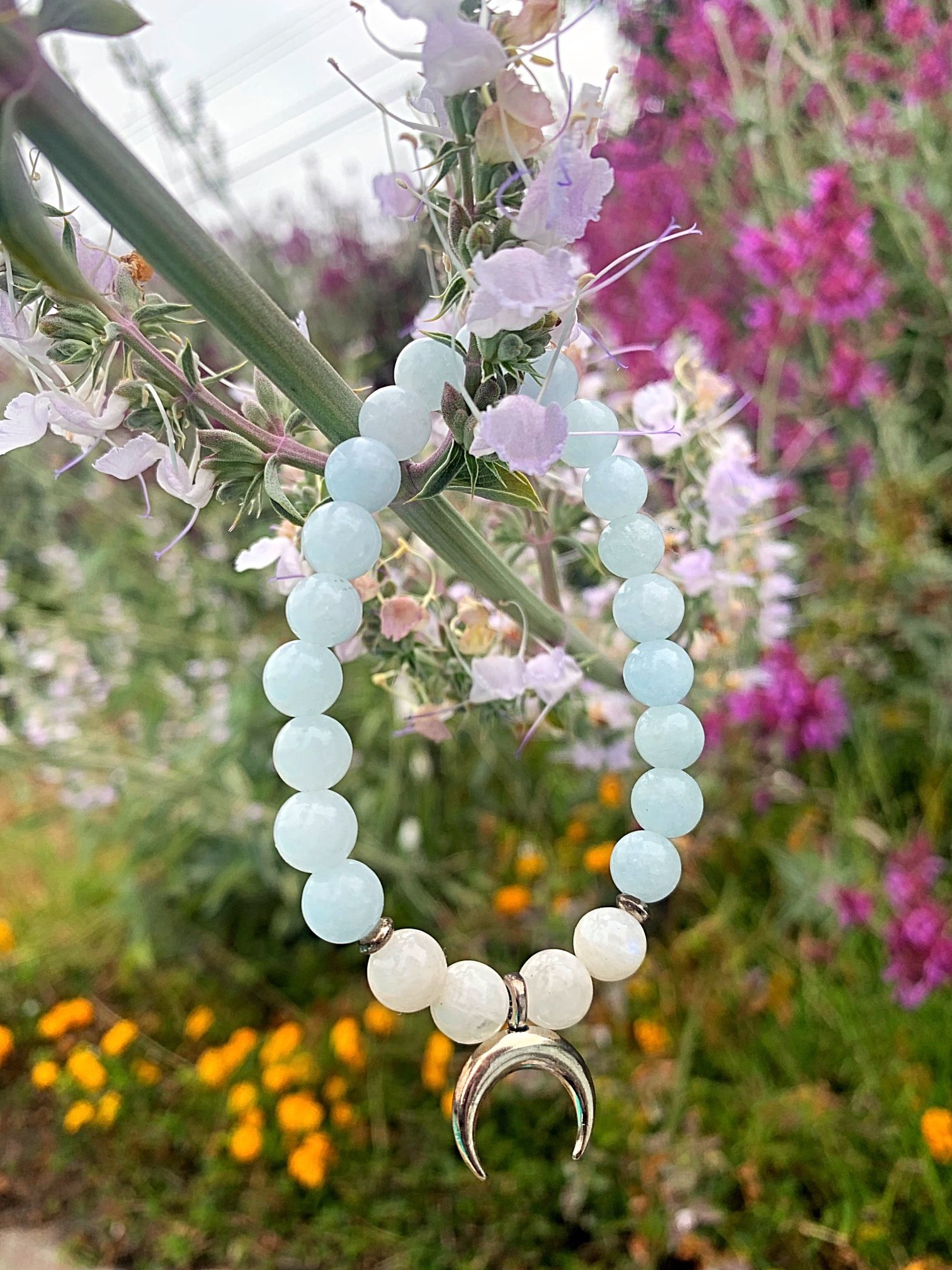 Aquamarine And Moonstone Bracelet