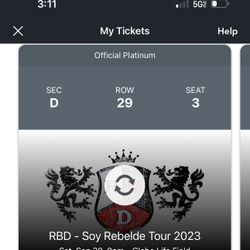 Rebelde Concert Floor Tickets - Soy Rebelde Tour 2023