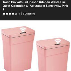 2 Pink Kitchen Touchless Trash Can 