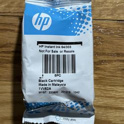 HP Instant Ink 64/303 black ink cartridge, model 1VV62A NEW SEALED! 