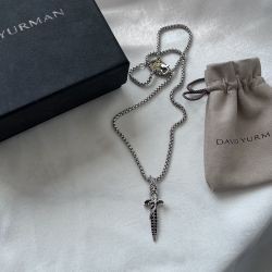 Black Diamond Wave Dagger Pendant 