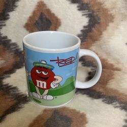 M&M Sport Coffee Tea Mug Cup BY GALERIE 2002 Blue Red Golf Football Vintage Gift