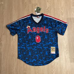 Size Large - Mitchell And Ness MLB Baseball Anaheim Angels Bape Supreme Jersey Stussy The Hundreds Authentic