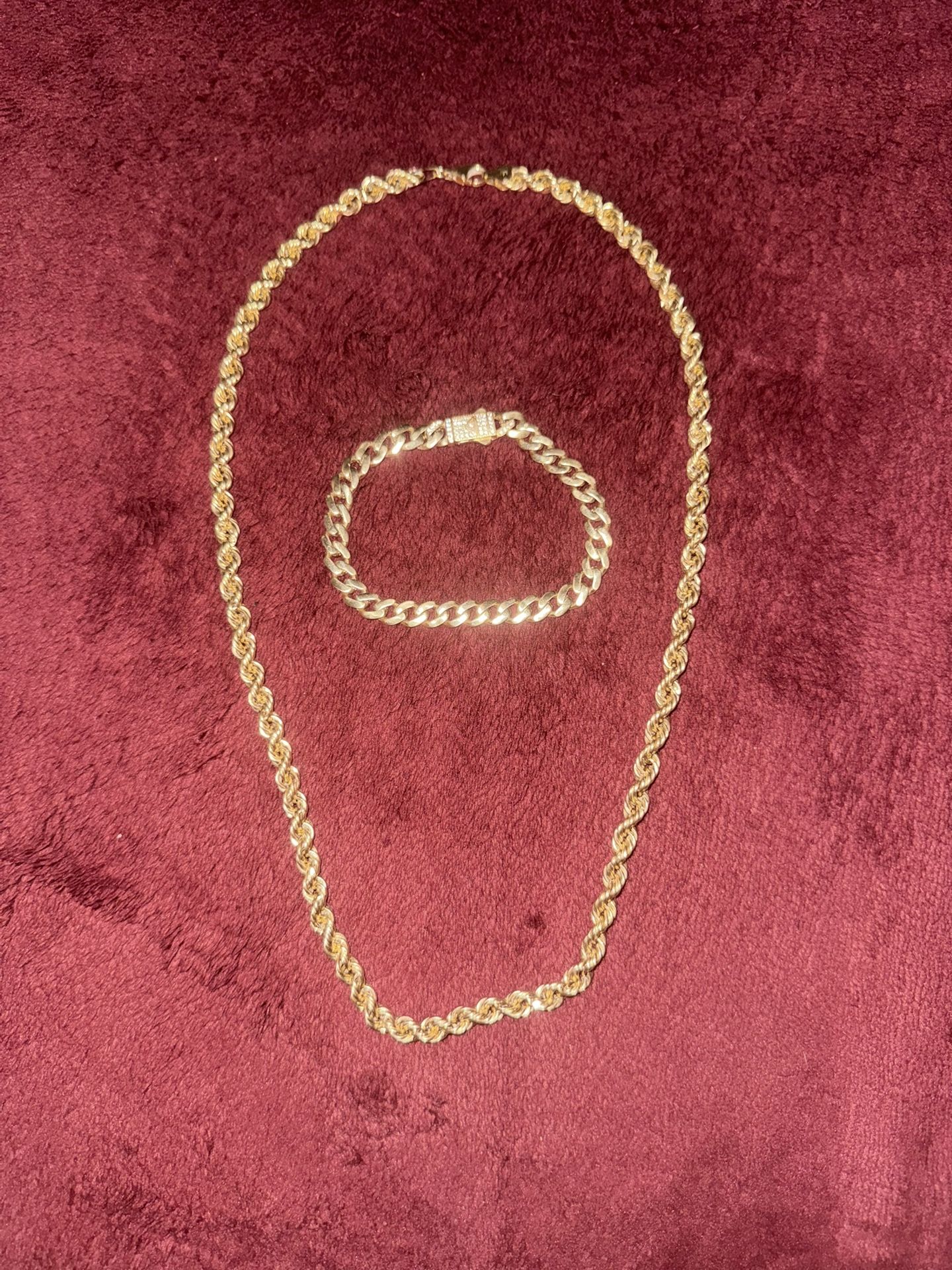 14K Gold Chain And Bracelet
