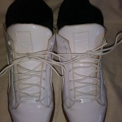 Puma Play Nude (white) Men's size 11. Trainers lace up mid shoes patent leather 361469 02. NWOT or box. Very cool shoe!