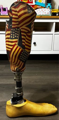 Custom American Flag Prosthetic Leg Lower Limb Assembly – Used – Unique Cover