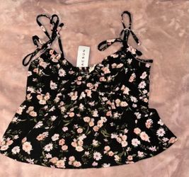 New! Womens floral babydoll cropped pacsun tank top xs