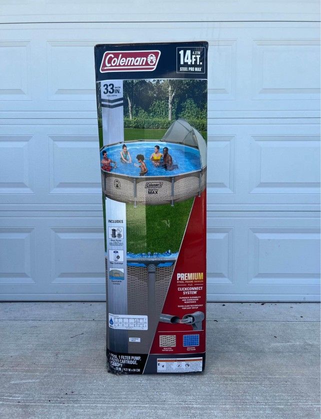 Coleman Steel Pro Max 14' x 33" Round Metal Frame Above Ground Pool Set