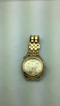 MEN'S BULOVA CURV CHRONOGRAPH GOLD-TONE WATCH