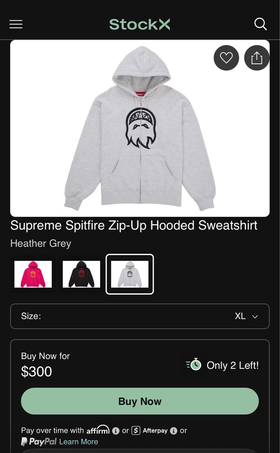 Supreme X Spitfire Zip Up Hooded Sweatshirt - Black | Editorialist