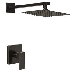 Oil Rubbed Bronze Shower Faucet Set, Single Function Shower Trim Kit with Rough-in Valve, Square Rain Shower Head System Included Extra Long Shower Ar