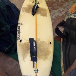 Vintage Neptune Surfboard With Fans