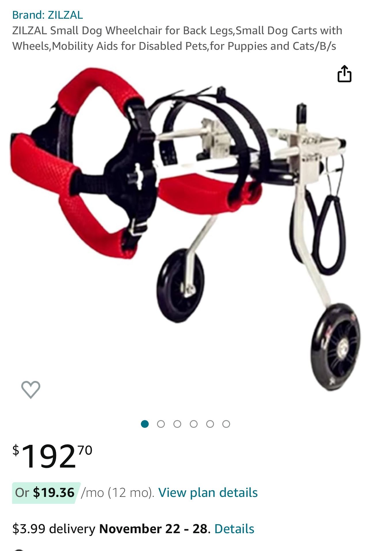 Small Dog Wheelchair for Back Legs,Small Dog Carts with Wheels,Mobility Aids for Disabled Pets