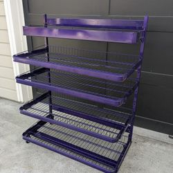 Takis Purple Metal Rolling Shelving Unit For Liquor Store Market