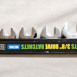 PITTSBURGH 3/8 in. Drive Metric Crowfoot Wrench Set, 7-Piece