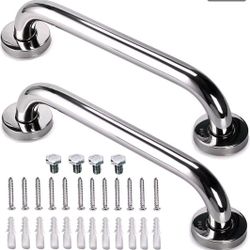 Set Of Two 12-in Stainless Steel Shower Grab Handles