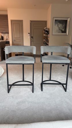 Gray  Bar stools/ chairs 2 pieces