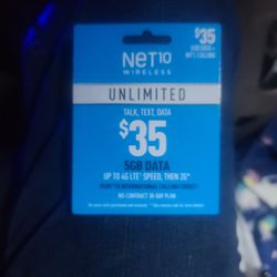 $35 Net10 Cellular Charge Up Card