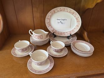 Vintage Homer Laughlin China Set (Brown Blackberry / Floral Transferware Lot)