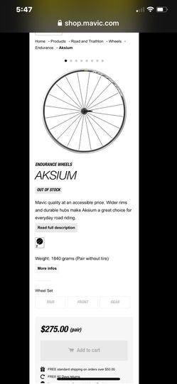 Brand New Mavic Aksium Pair Set