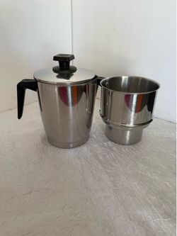Vintage Mid~Century RENA WARE Drip-O-Lator Percolator Stainless Stove Top Coffee Pot 8 Cups Complete
