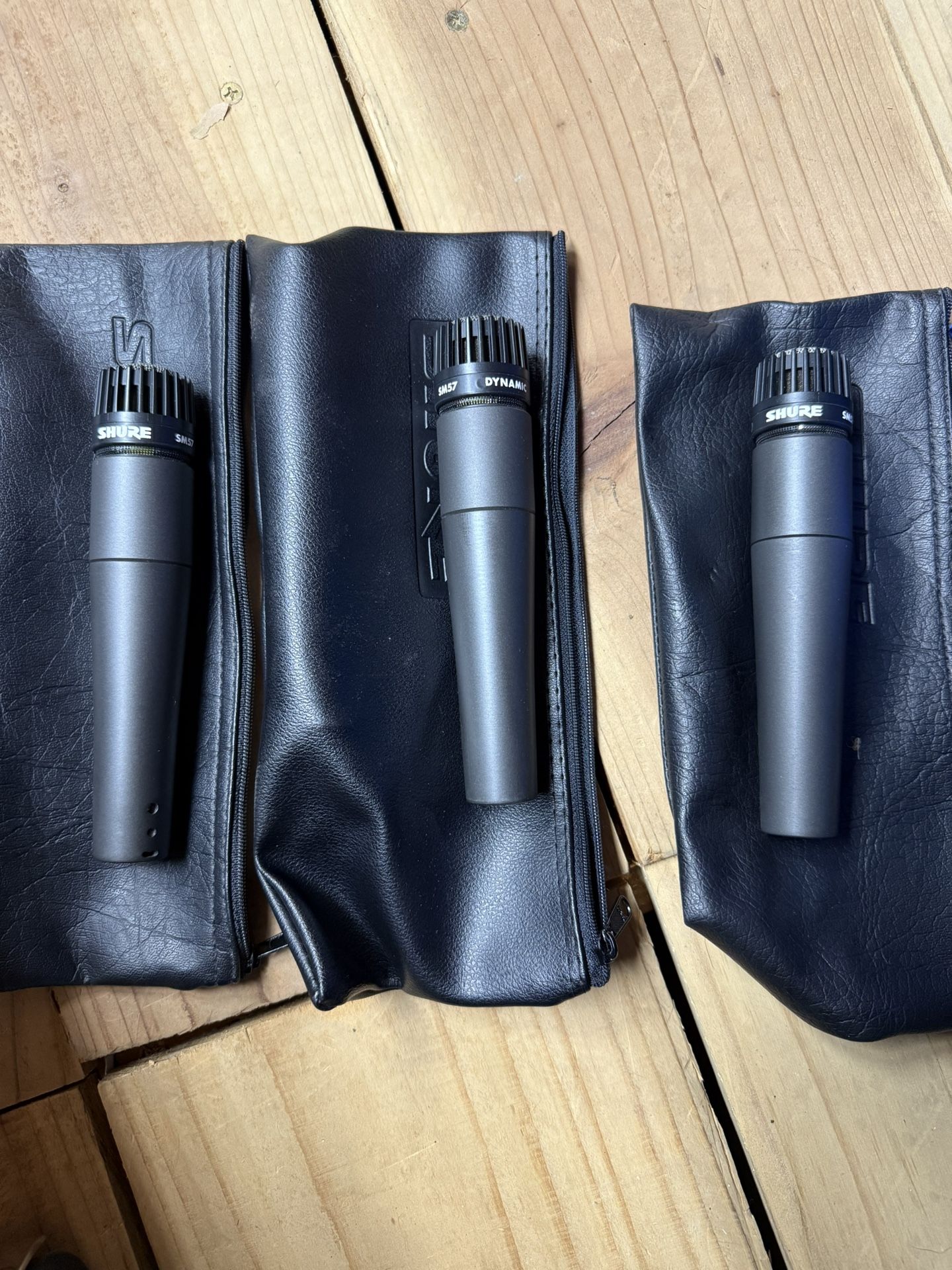 3 Shure SM57 Mics, Peavey Mixer, Peavey Speaker, And Lots Of Cables