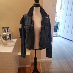 Womans Junior Jean Jacket Size Large