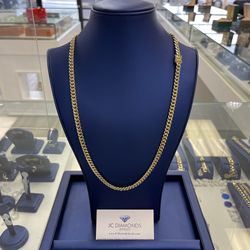 Chain Cubanlink 7 ‘’ Mm Wide 14k Gold Semisolid 26 Inch Long 