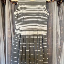 Grey/White Stripped Dress