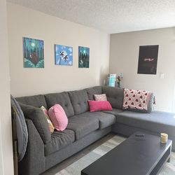 Living Spaces Grey Sectional