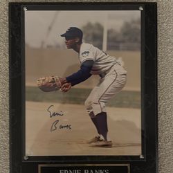 Ernie Banks Signed Plaque