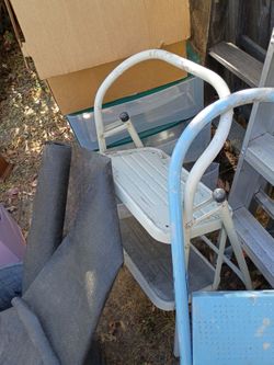 Vintage White Metal Folding Chair