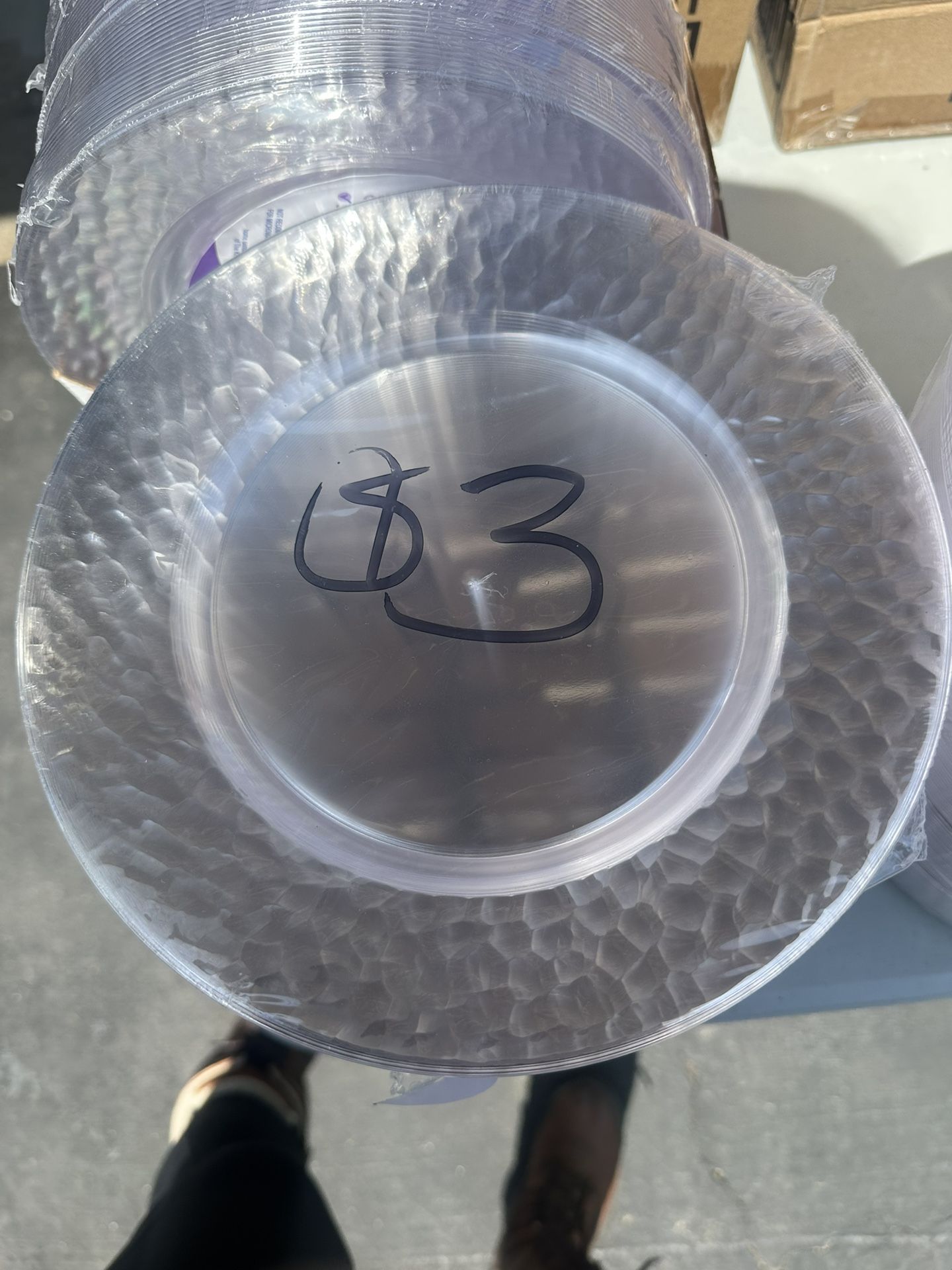 Clear Plastic Plates 25ct $3 Each $20 Case