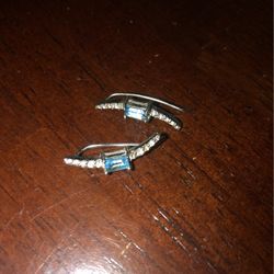 Diamond And Blue Earrings 