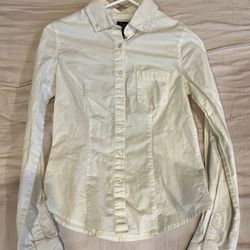 Lee Uniforms White Long Sleeve Button Down Shirt