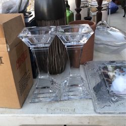 2 Nice Glass Candle Holders 