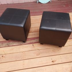 Black Ottoman Pair