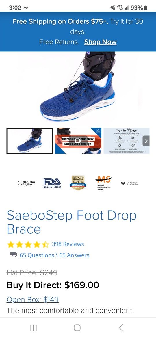 SaeboStep Dropfoot Brace 