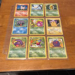 9 Card Vintage Pokemon Card Lot 