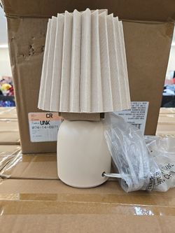 Set of 2 Small Table Lamp with Pleated Shade