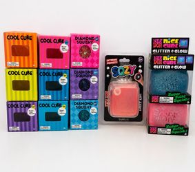 Squishy Toy Lot Cool Cube Diamond Squishy Nee Doh SQZY Fidget Bundle New