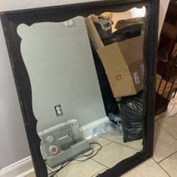 XL Antique 44 X 33.5 Inches Wall Hanging Mirror