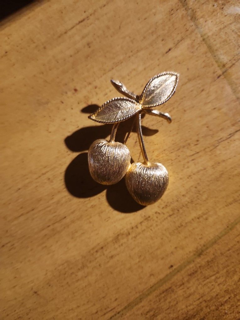 Vintage Sarah Coventry Cherry Pin