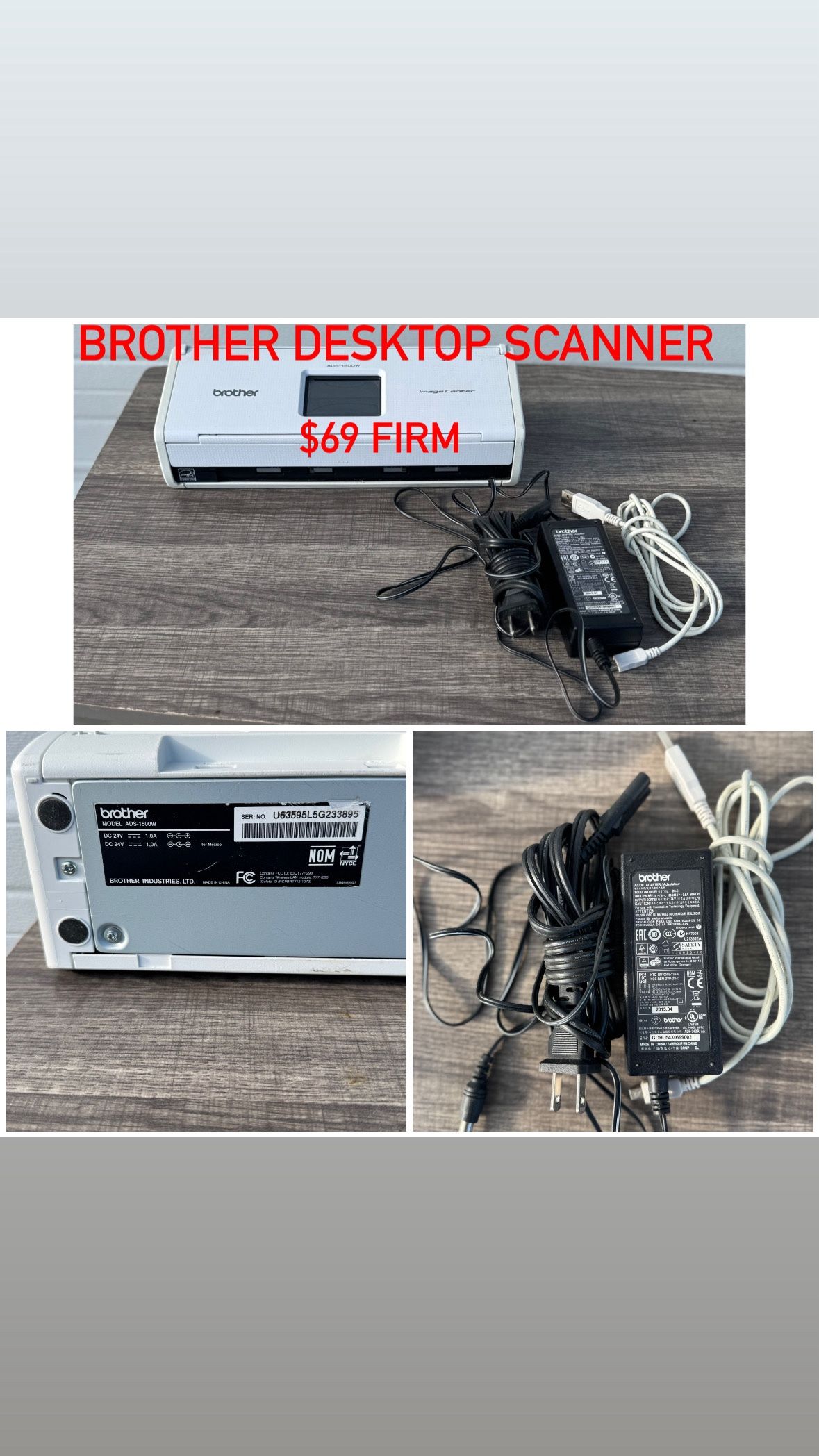 Brother ADS 1500W Desktop Scanner