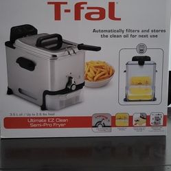 T-fal Deep Fryer with Basket, Stainless Steel, Easy to Clean Deep Fryer

